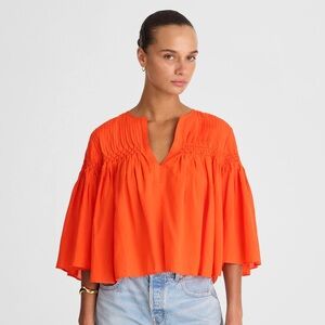 Madewell Pintucked Flutter-Sleeve Top